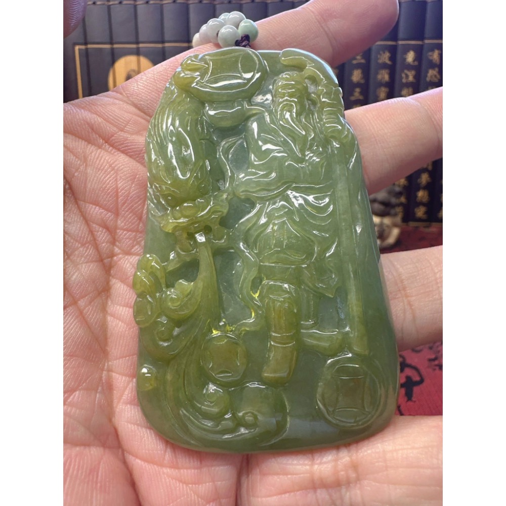 天然翡翠A貨-乘龍關聖帝君 商品編號051504-細節圖4