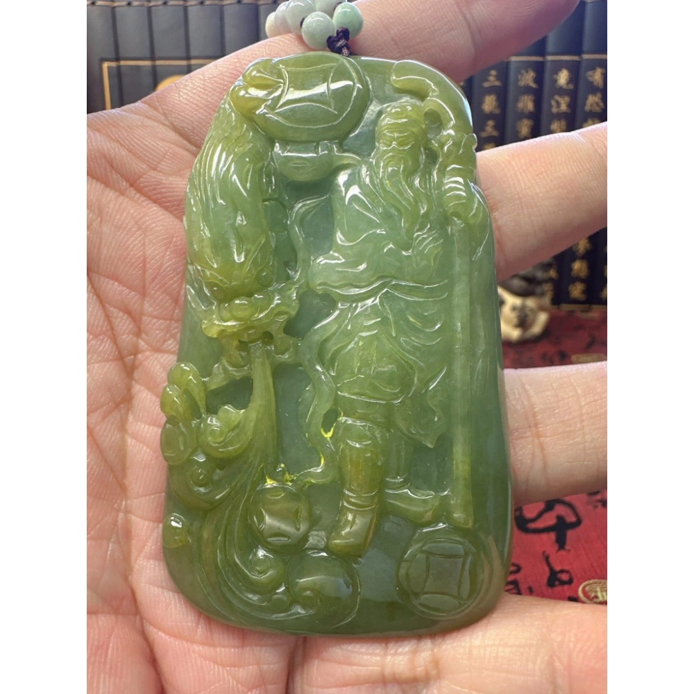 天然翡翠A貨-乘龍關聖帝君 商品編號051504-細節圖5
