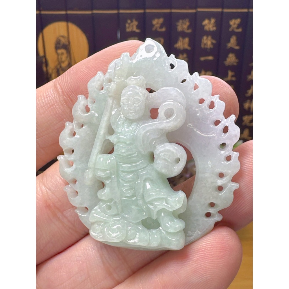 天然翡翠A貨-中壇元帥三太子 商品編號052804-細節圖2