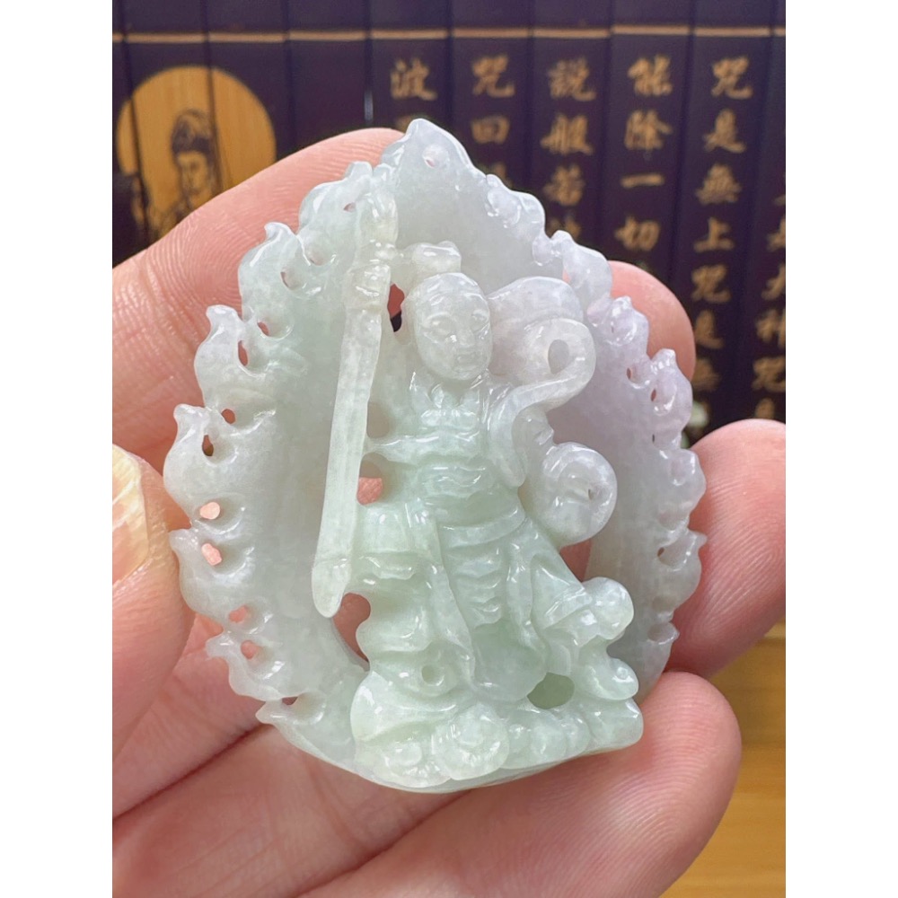 天然翡翠A貨-中壇元帥三太子 商品編號052804-細節圖3