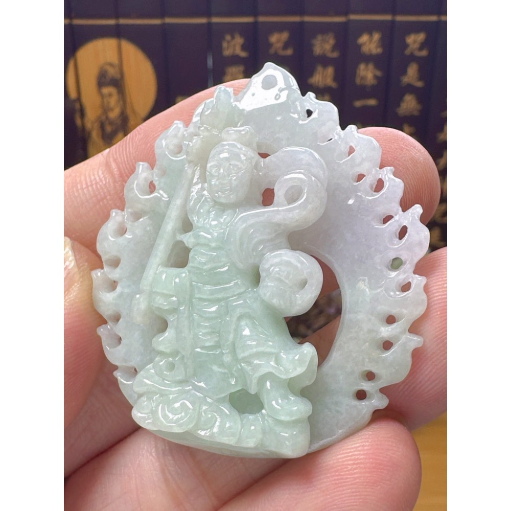 天然翡翠A貨-中壇元帥三太子 商品編號052804-細節圖6