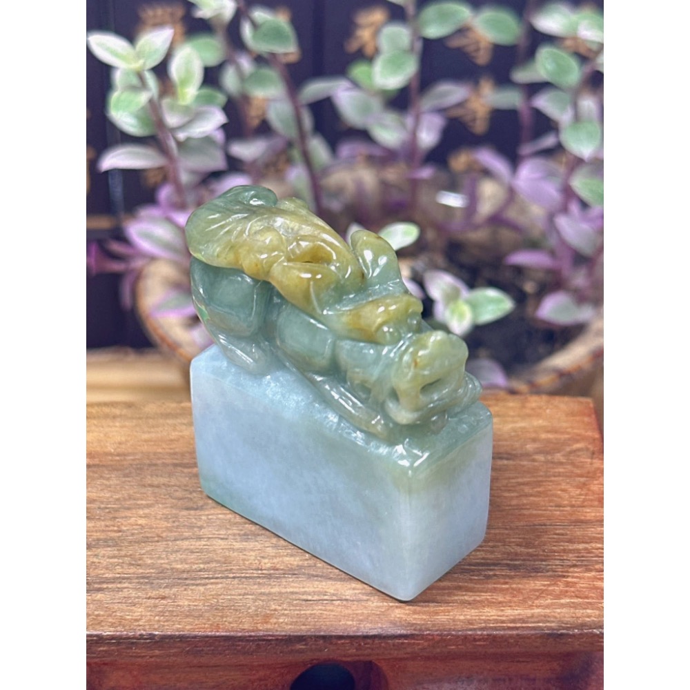 天然翡翠A貨-招財貔貅印章 商品編號052116-細節圖2
