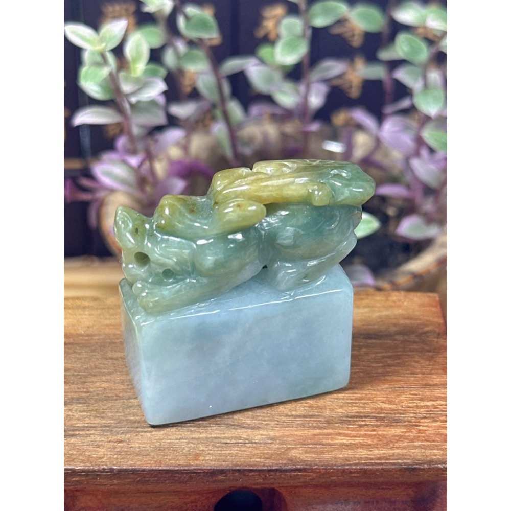 天然翡翠A貨-招財貔貅印章 商品編號052116-細節圖5