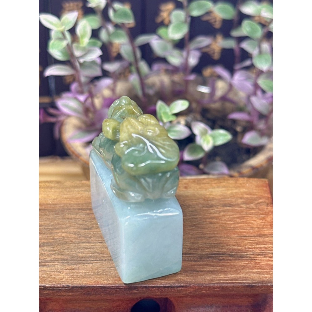 天然翡翠A貨-招財貔貅印章 商品編號052116-細節圖7