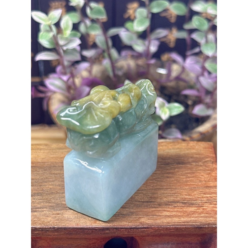天然翡翠A貨-招財貔貅印章 商品編號052116-細節圖8