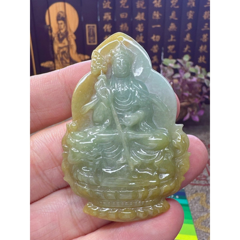 天然翡翠A貨-地藏王菩薩 商品編號050505-細節圖6