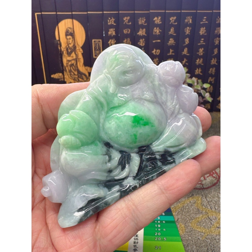 天然翡翠A貨-歡喜財神彌勒佛擺件 商品編號050514-細節圖2