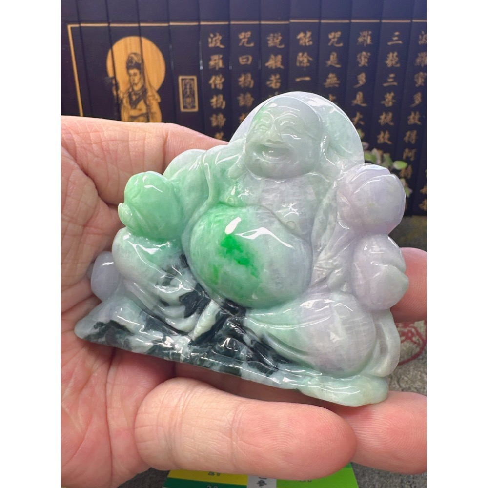 天然翡翠A貨-歡喜財神彌勒佛擺件 商品編號050514-細節圖3