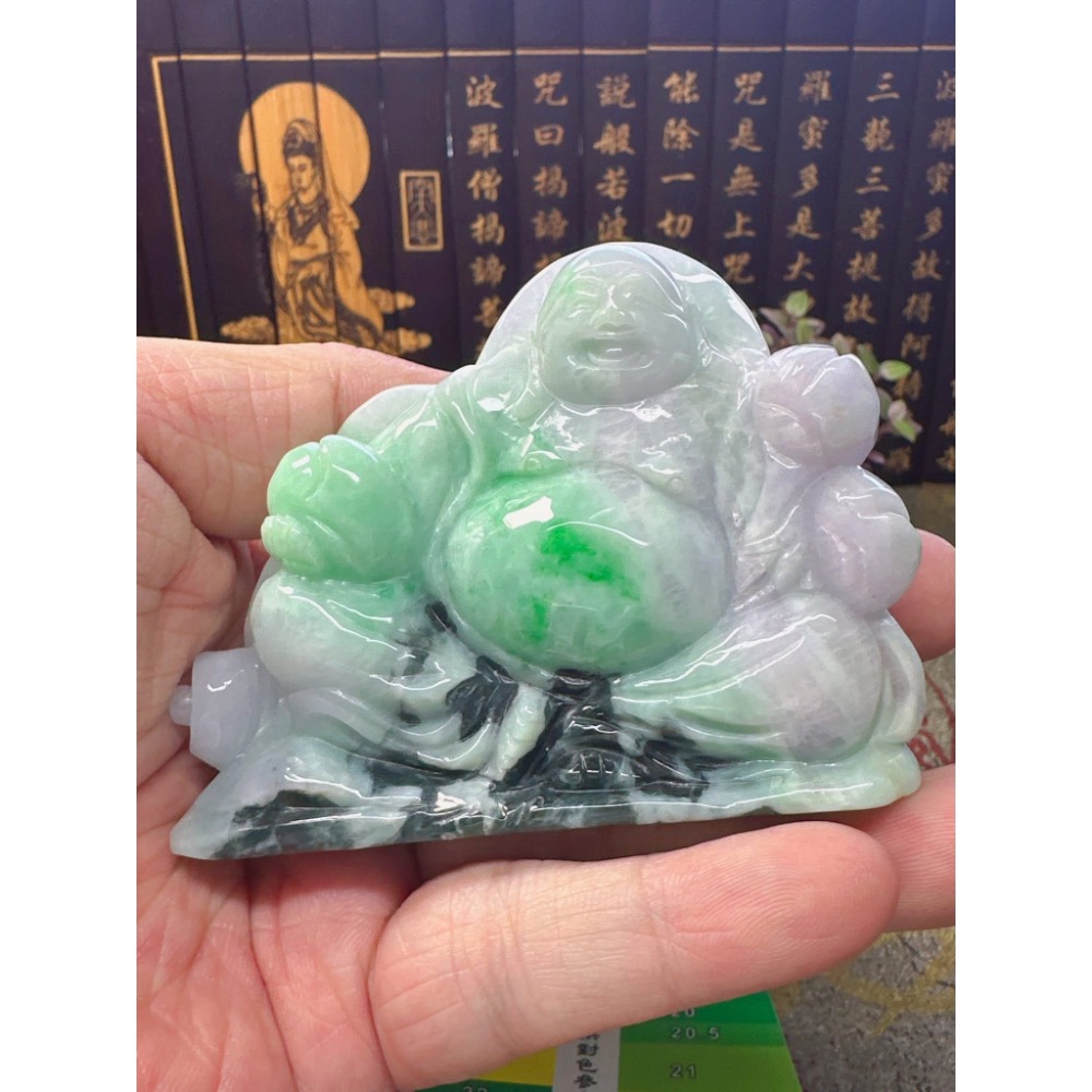 天然翡翠A貨-歡喜財神彌勒佛擺件 商品編號050514-細節圖4