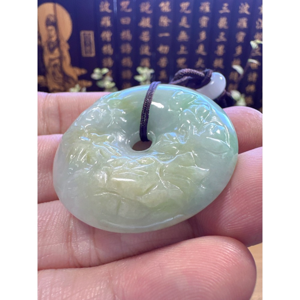 天然翡翠A貨-榮華富貴平安扣 商品編號061502-細節圖2