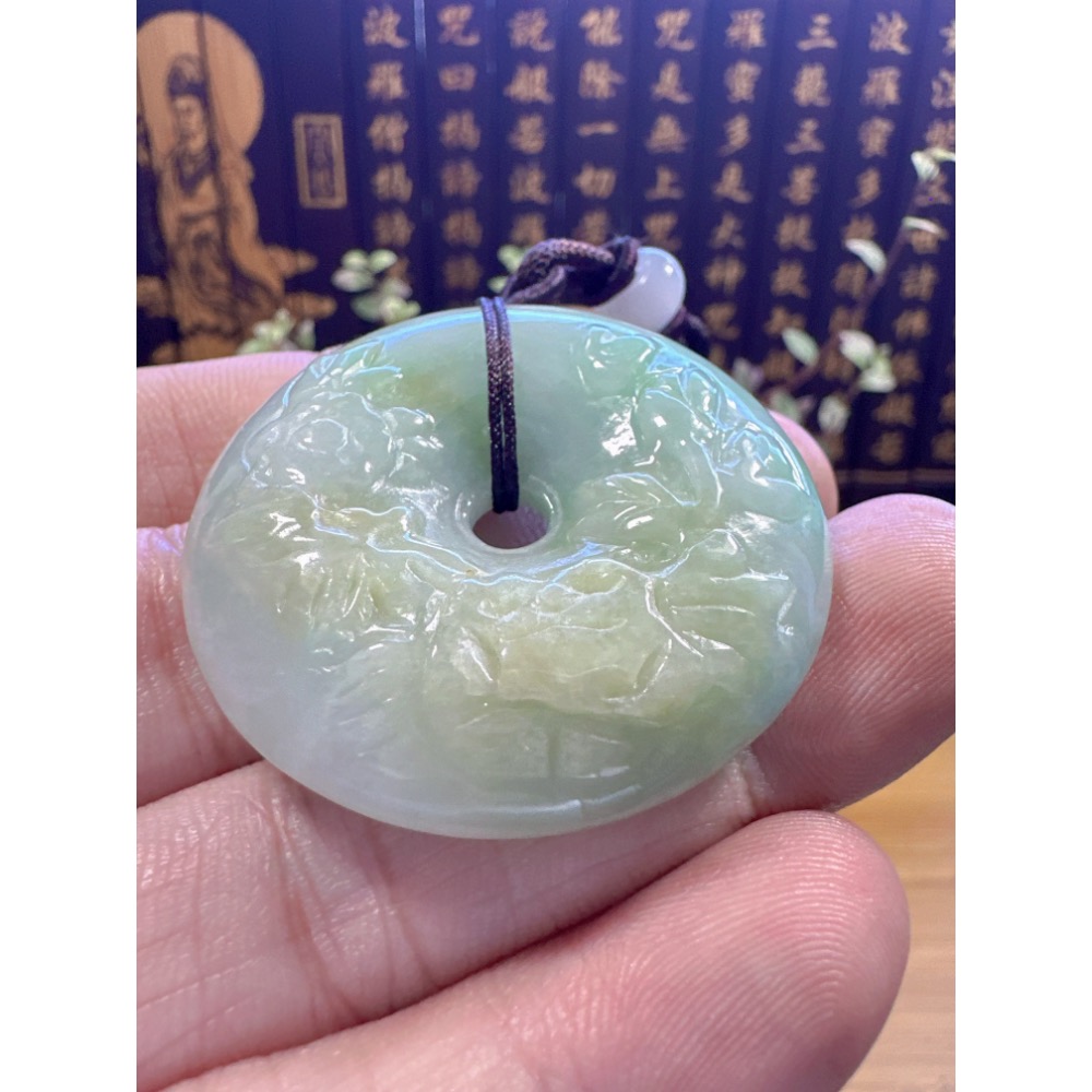 天然翡翠A貨-榮華富貴平安扣 商品編號061502-細節圖3