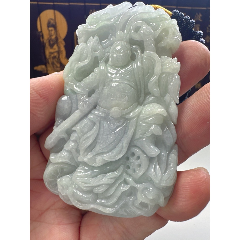 天然翡翠A貨-九龍三太子玉牌 商品編號061808-細節圖4