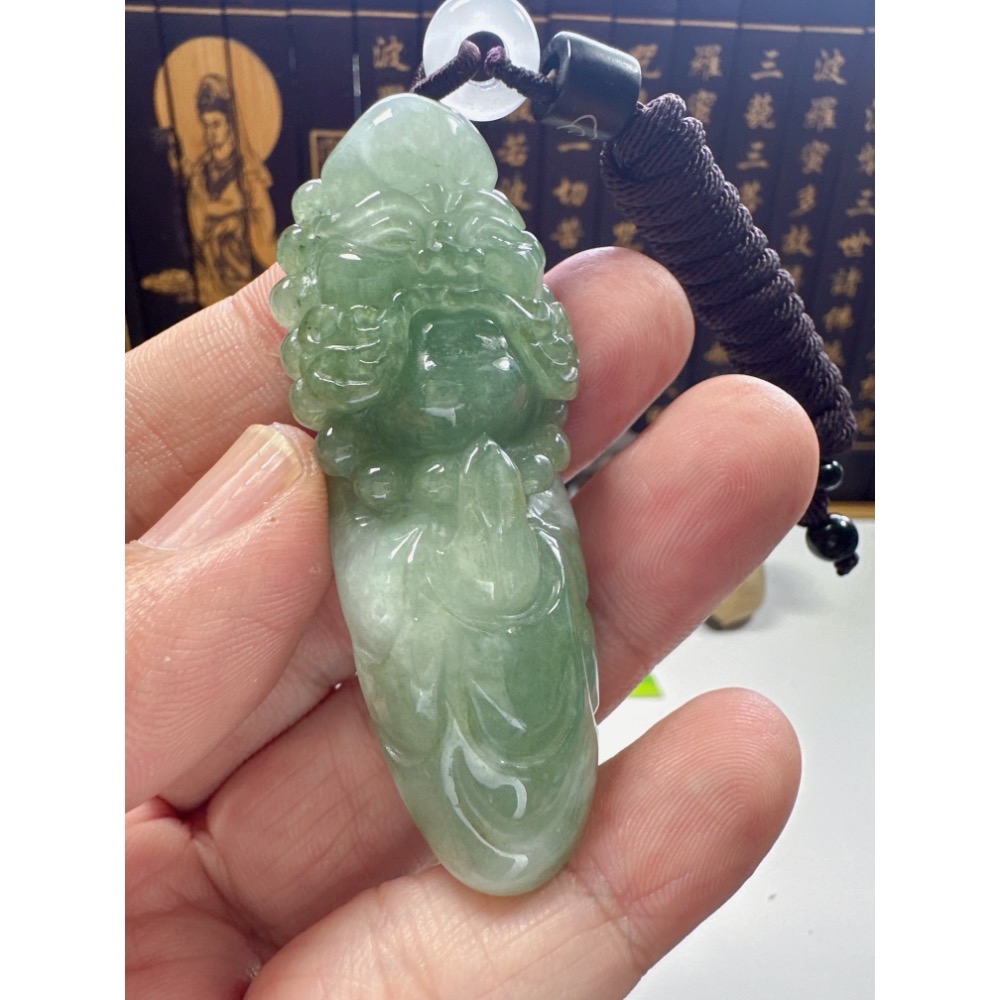 天然翡翠A貨-達摩祖師掛件  商品編號061903-細節圖2