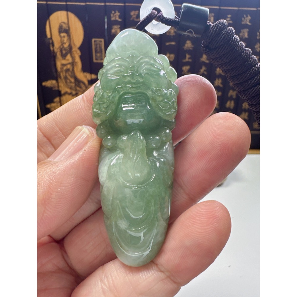 天然翡翠A貨-達摩祖師掛件  商品編號061903-細節圖3
