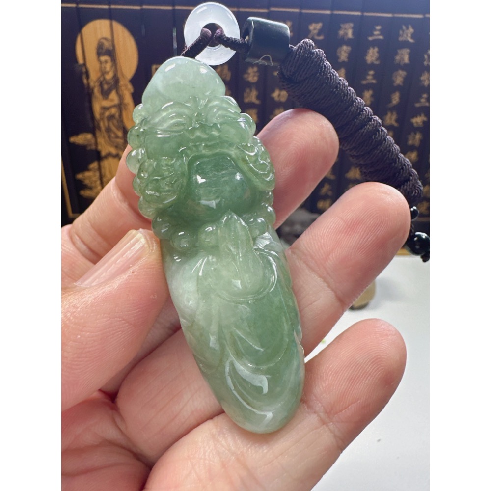 天然翡翠A貨-達摩祖師掛件  商品編號061903-細節圖7