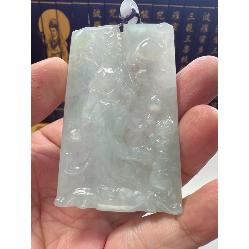 天然翡翠A貨-觀自在送子觀音  商品編號061906-細節圖4