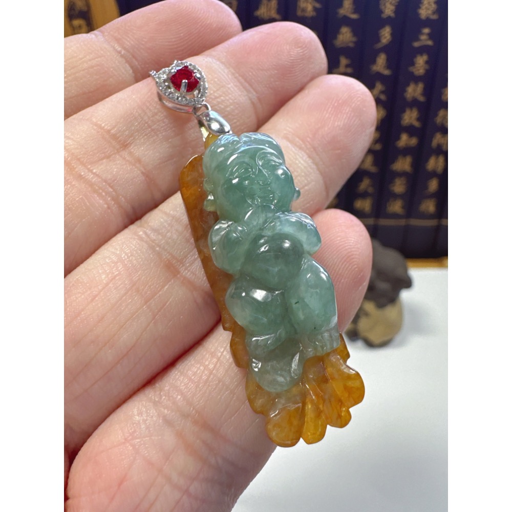 天然翡翠A貨-可愛招財小天使 商品編號062002-細節圖2
