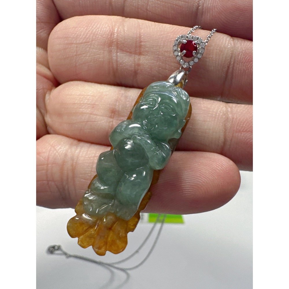 天然翡翠A貨-可愛招財小天使 商品編號062002-細節圖3