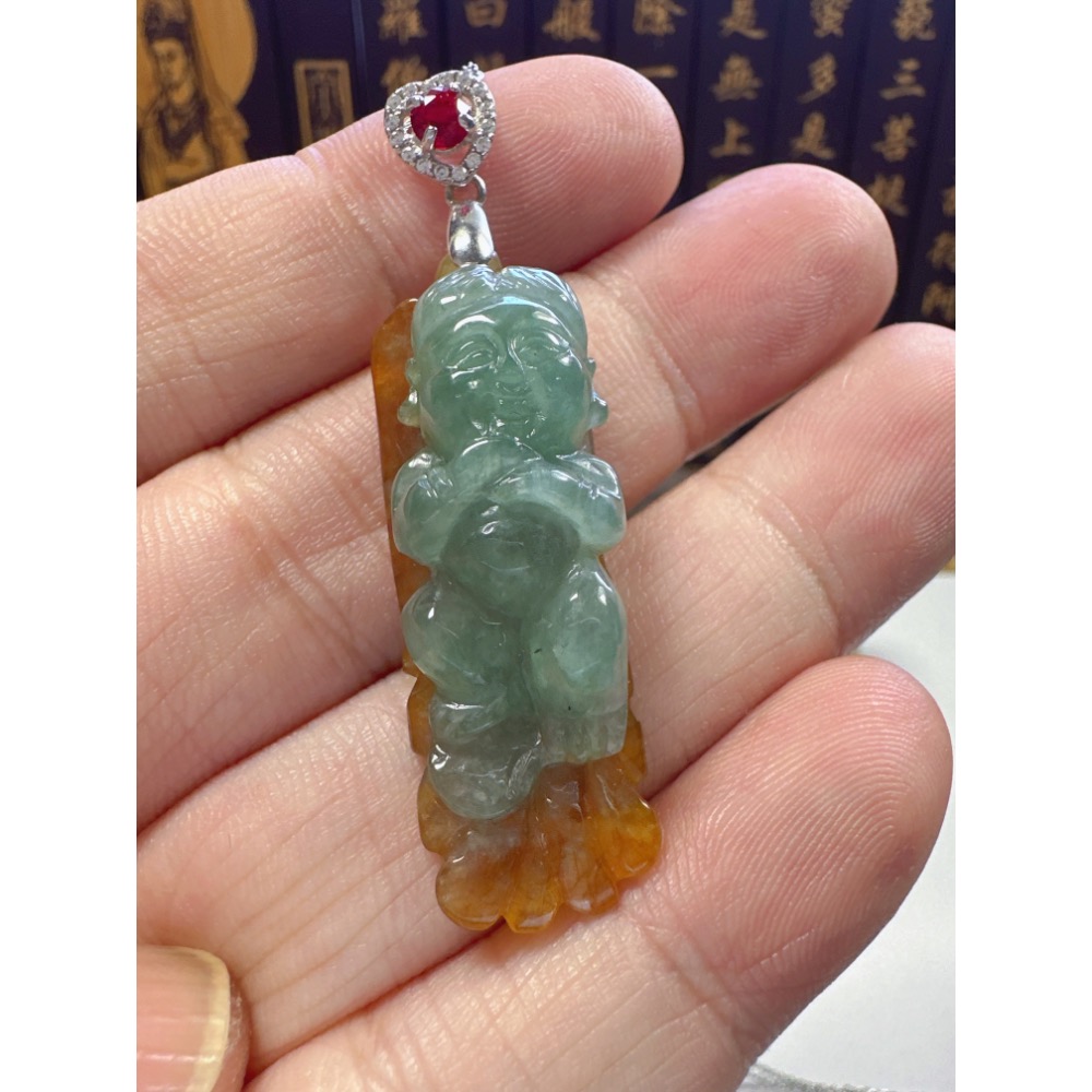 天然翡翠A貨-可愛招財小天使 商品編號062002-細節圖5