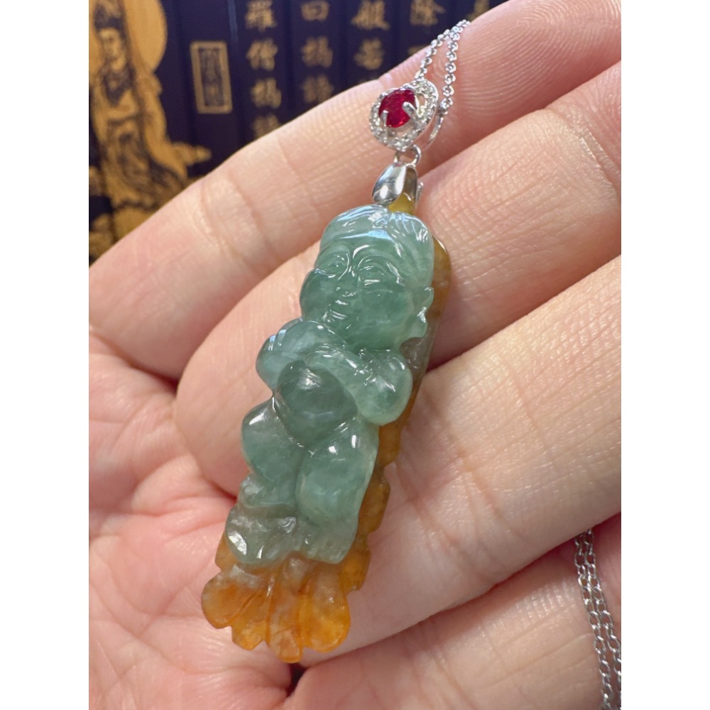 天然翡翠A貨-可愛招財小天使 商品編號062002-細節圖7