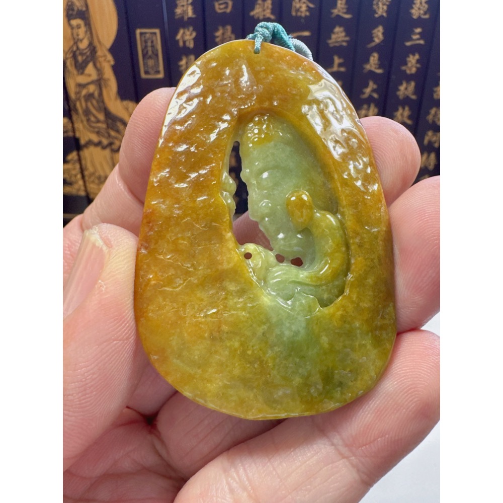 天然翡翠A貨-佛在眼前、心中有佛、悟道 商品編號062004-細節圖2