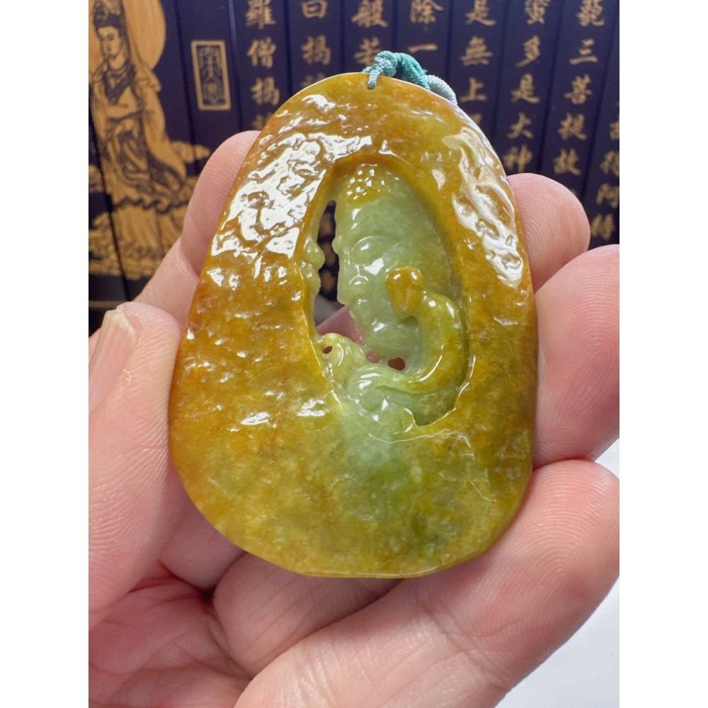 天然翡翠A貨-佛在眼前、心中有佛、悟道 商品編號062004-細節圖3