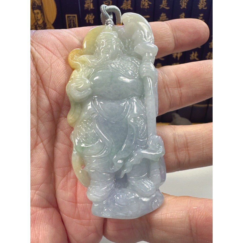 天然翡翠A貨-關聖帝君迦藍菩薩 商品編號062006-細節圖3