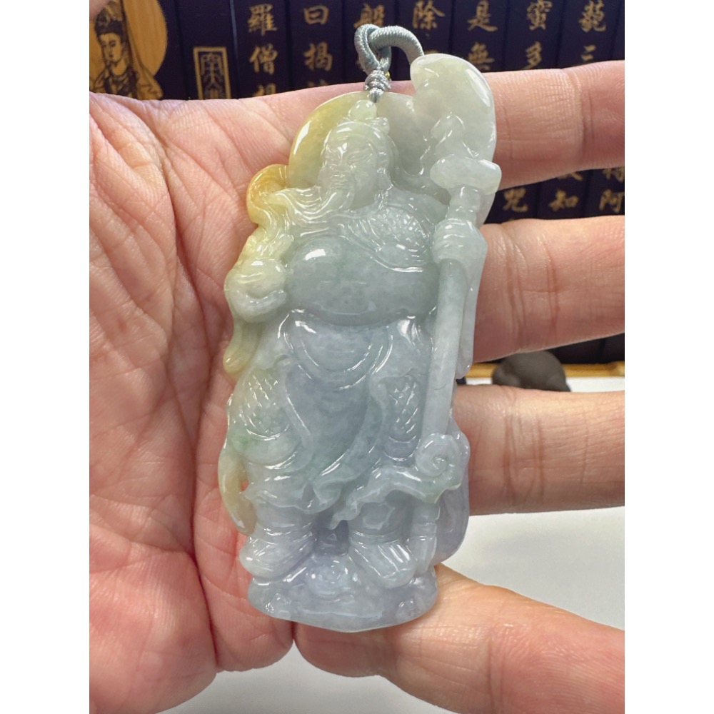 天然翡翠A貨-關聖帝君迦藍菩薩 商品編號062006-細節圖4
