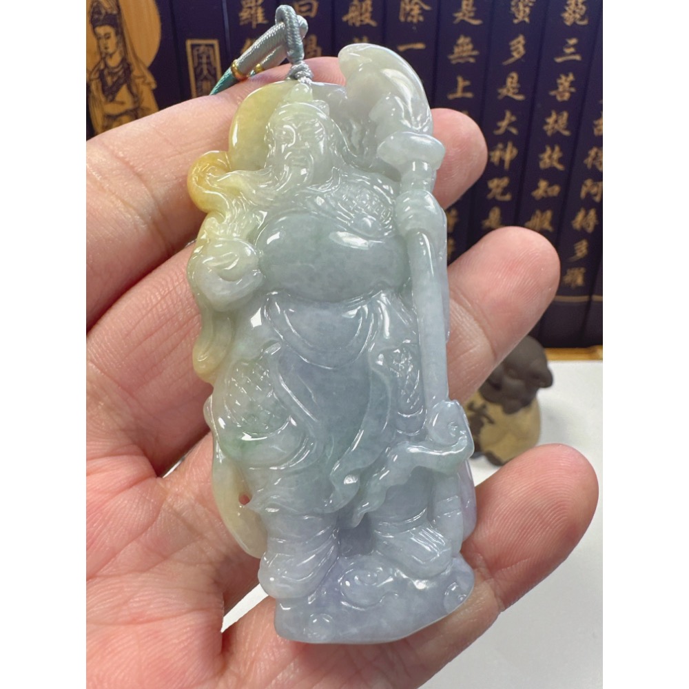 天然翡翠A貨-關聖帝君迦藍菩薩 商品編號062006-細節圖6