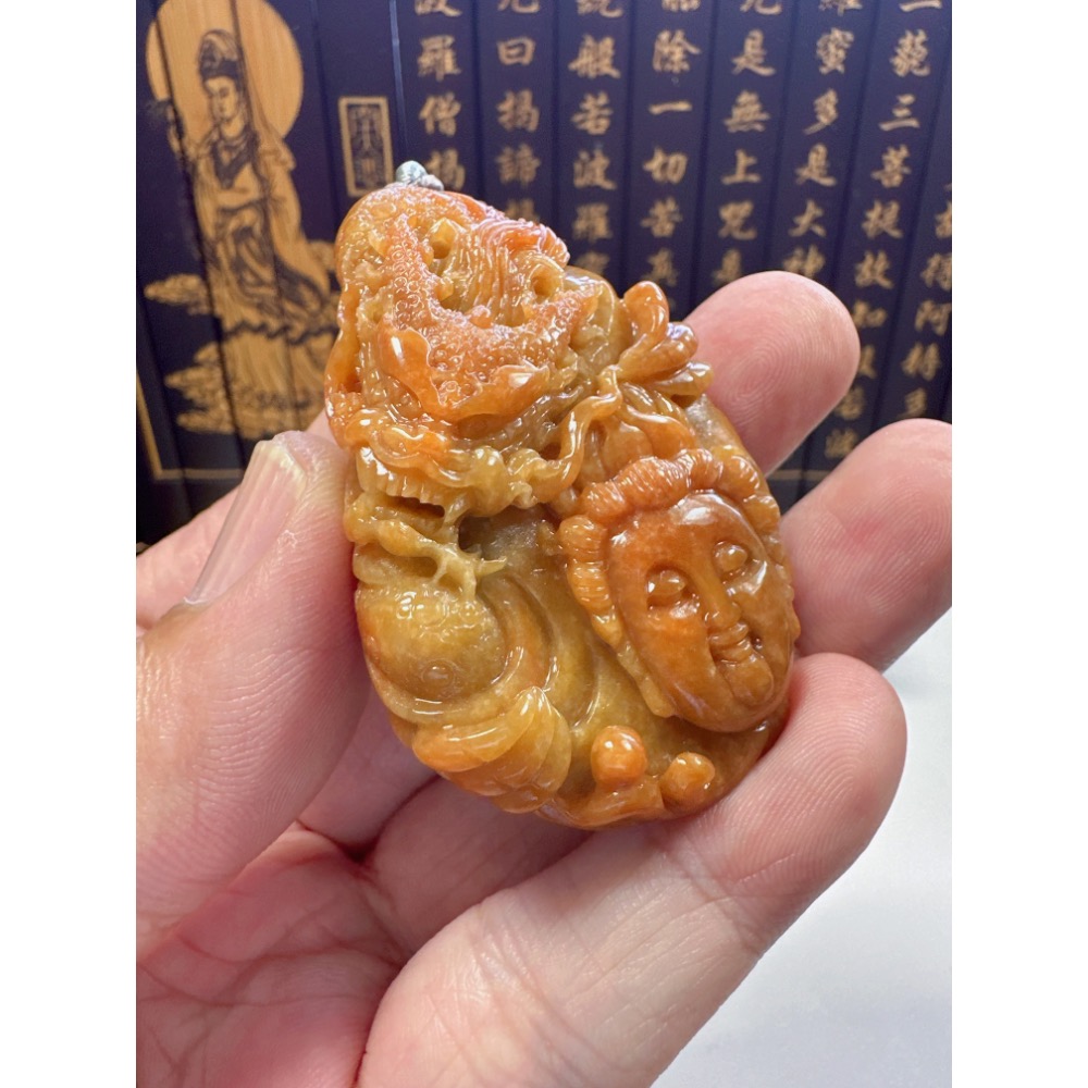天然翡翠A貨-乘龍觀音掛件 商品編號：062007-細節圖4