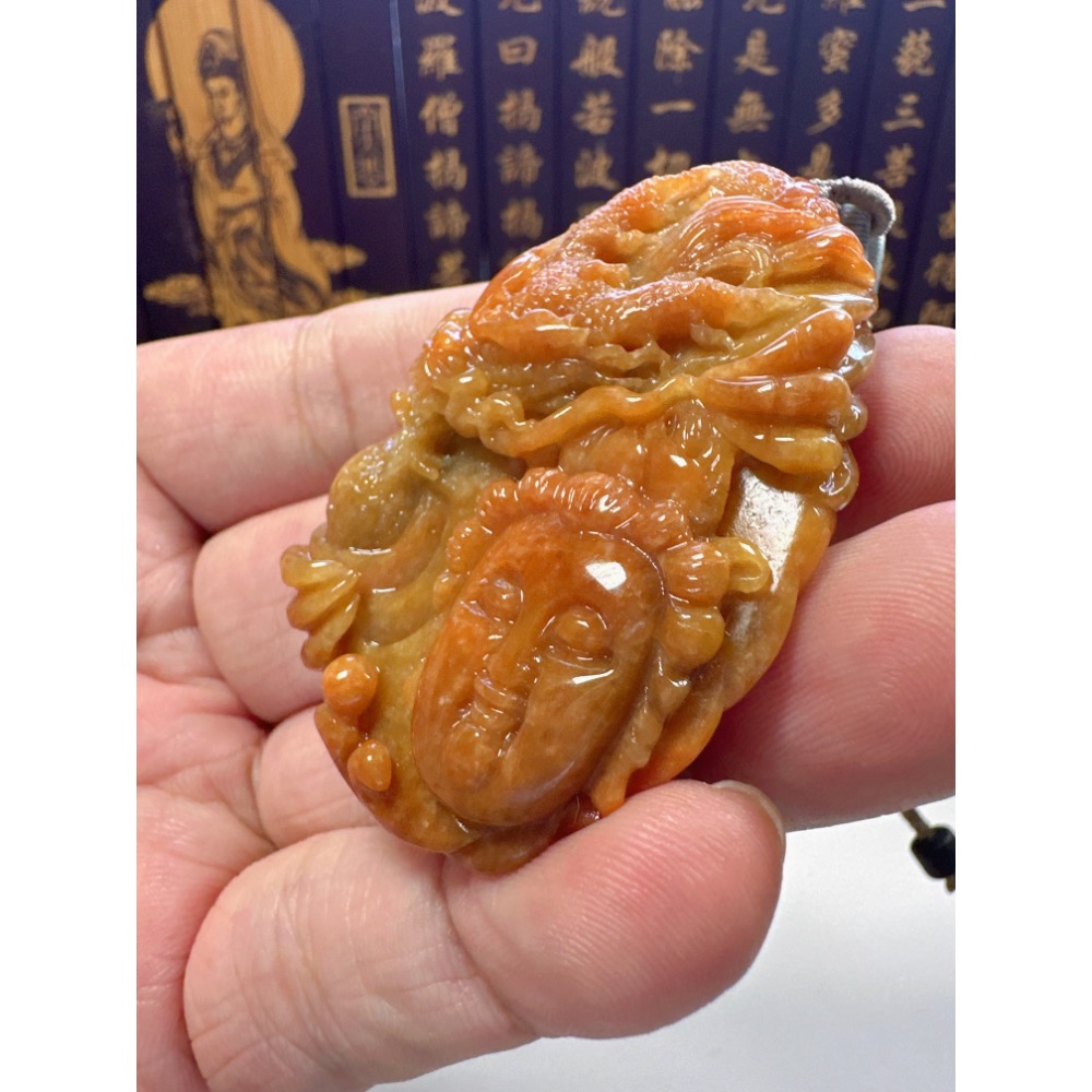 天然翡翠A貨-乘龍觀音掛件 商品編號：062007-細節圖6