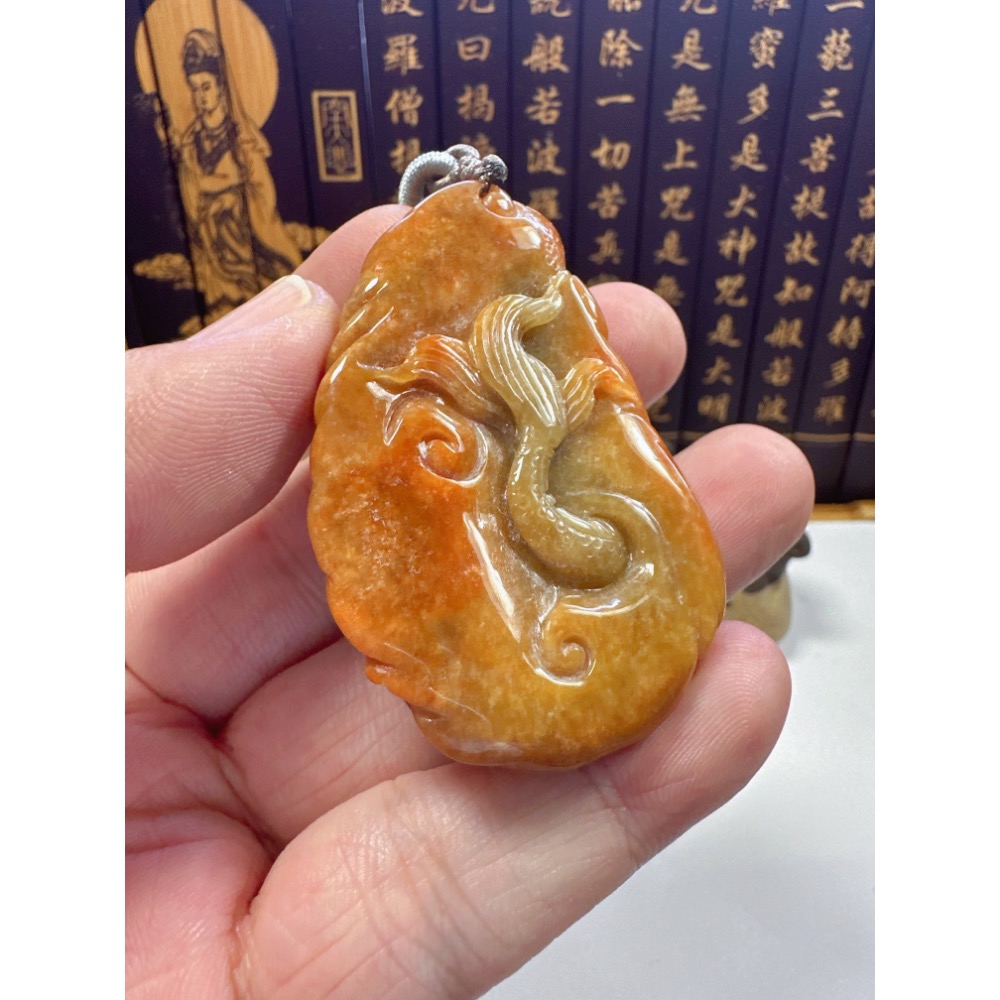 天然翡翠A貨-乘龍觀音掛件 商品編號：062007-細節圖8