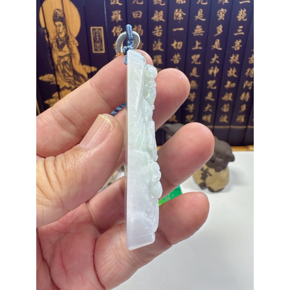天然翡翠A貨-四大天王春彩厚庄掛件  商品編號：062009-細節圖8
