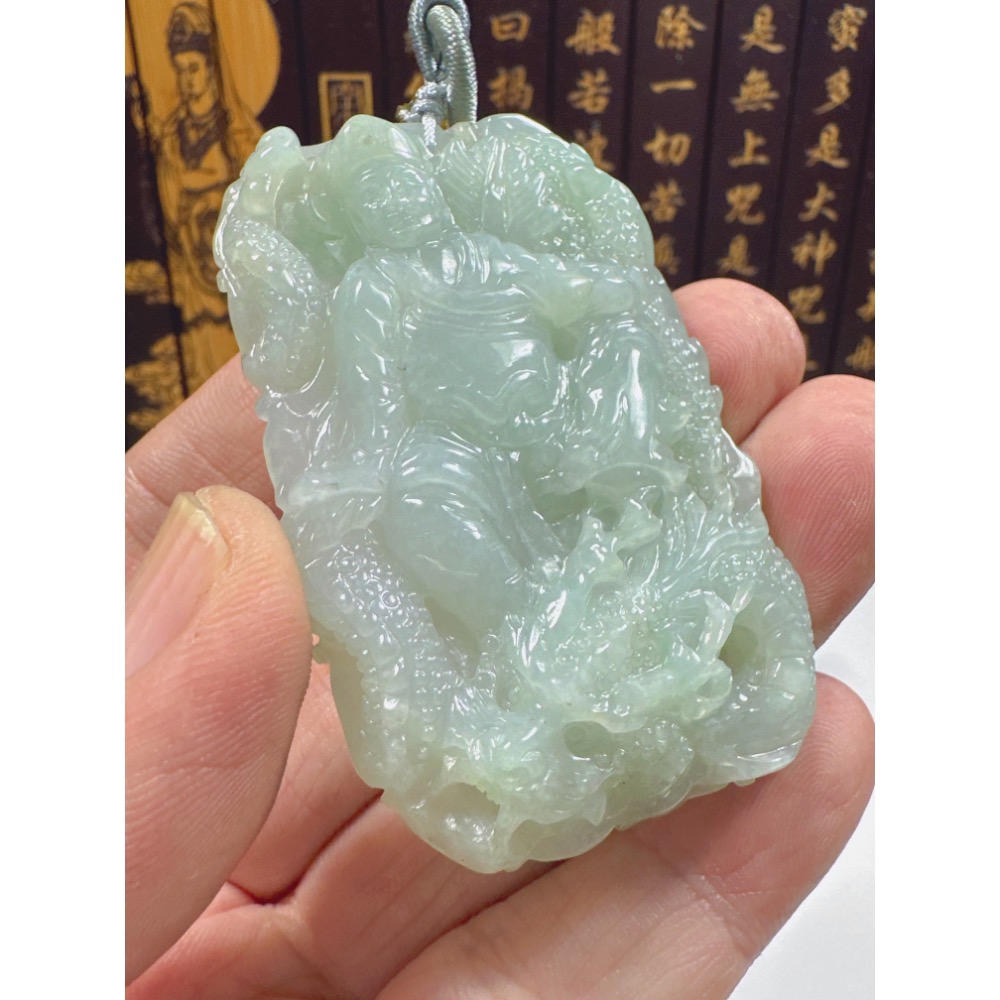 天然翡翠A貨-乘龍濟公活佛  商品編號062103-細節圖6
