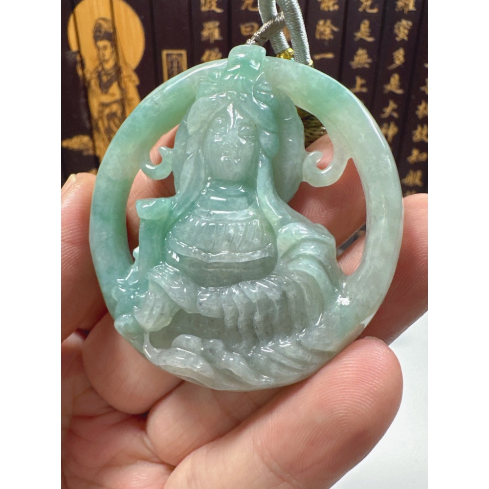 天然翡翠A貨-天上聖母媽祖娘娘  商品編號062104-細節圖2