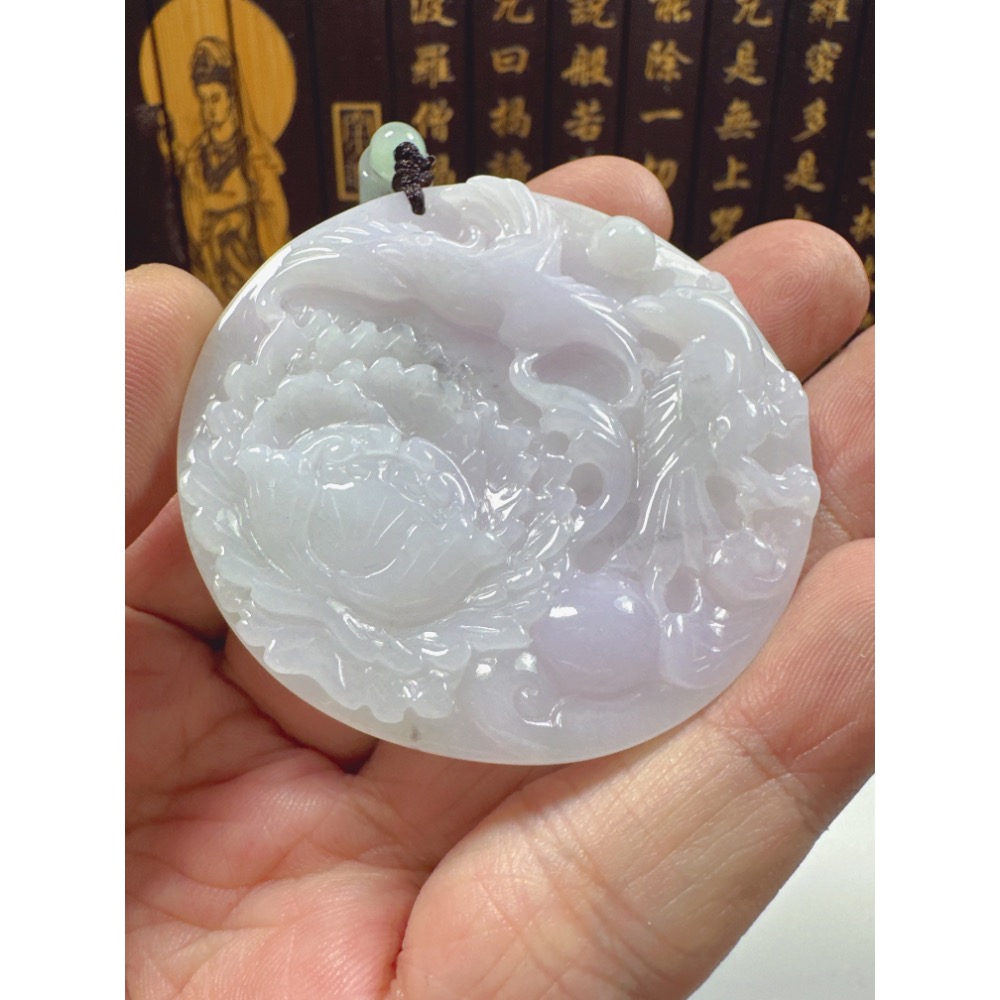 天然翡翠A貨-雙喜臨門榮華富貴圓滿掛件  商品編號：062107-細節圖5