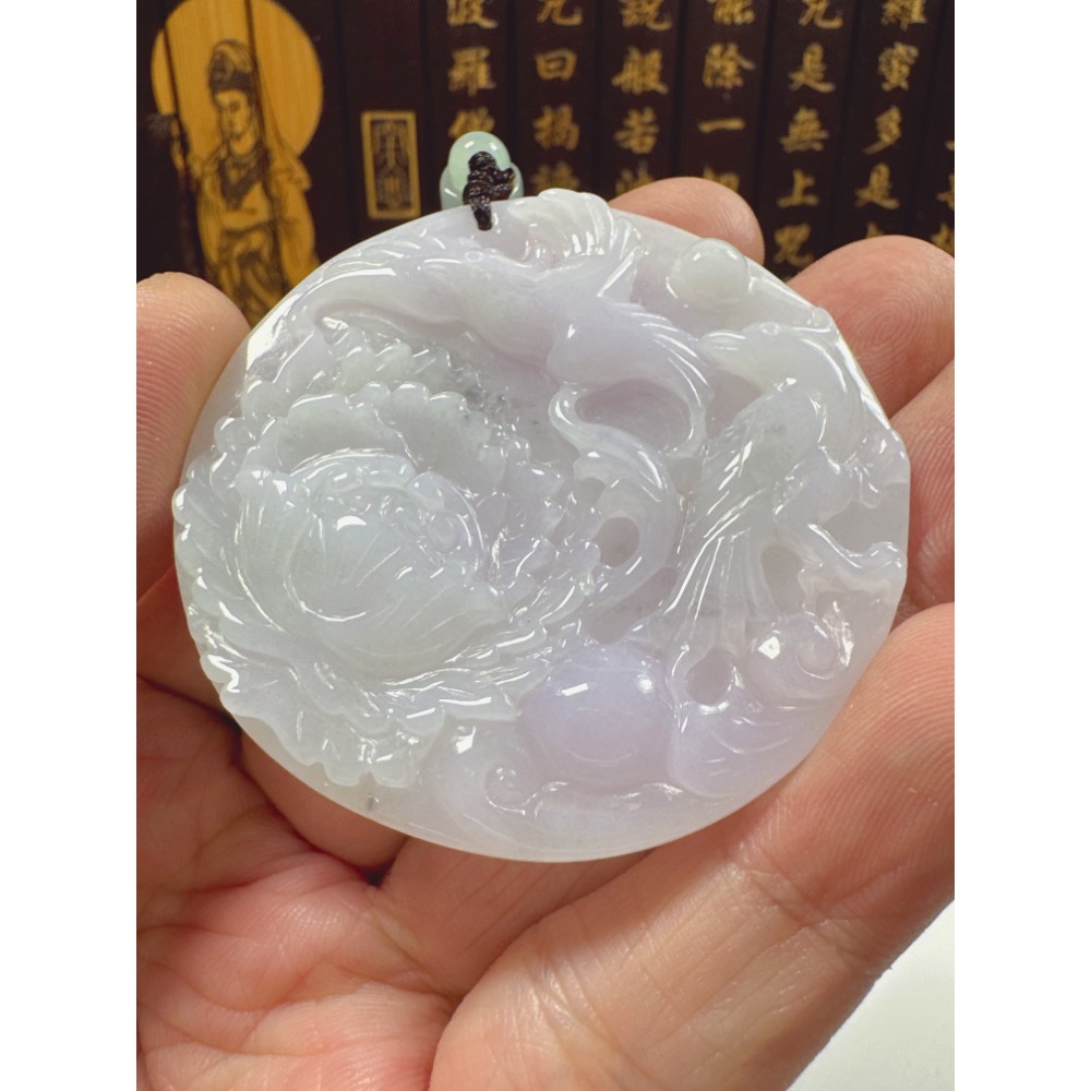 天然翡翠A貨-雙喜臨門榮華富貴圓滿掛件  商品編號：062107-細節圖6
