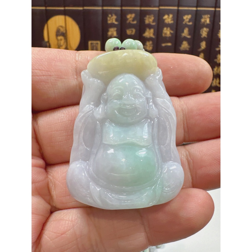 天然翡翠A貨-招財進寶歡喜財神彌勒佛 商品編號：062201-細節圖2
