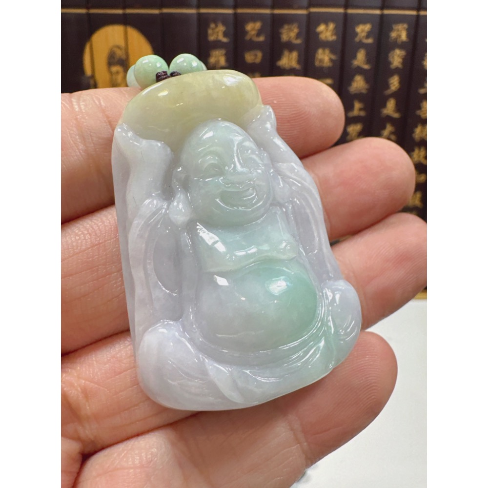 天然翡翠A貨-招財進寶歡喜財神彌勒佛 商品編號：062201-細節圖3