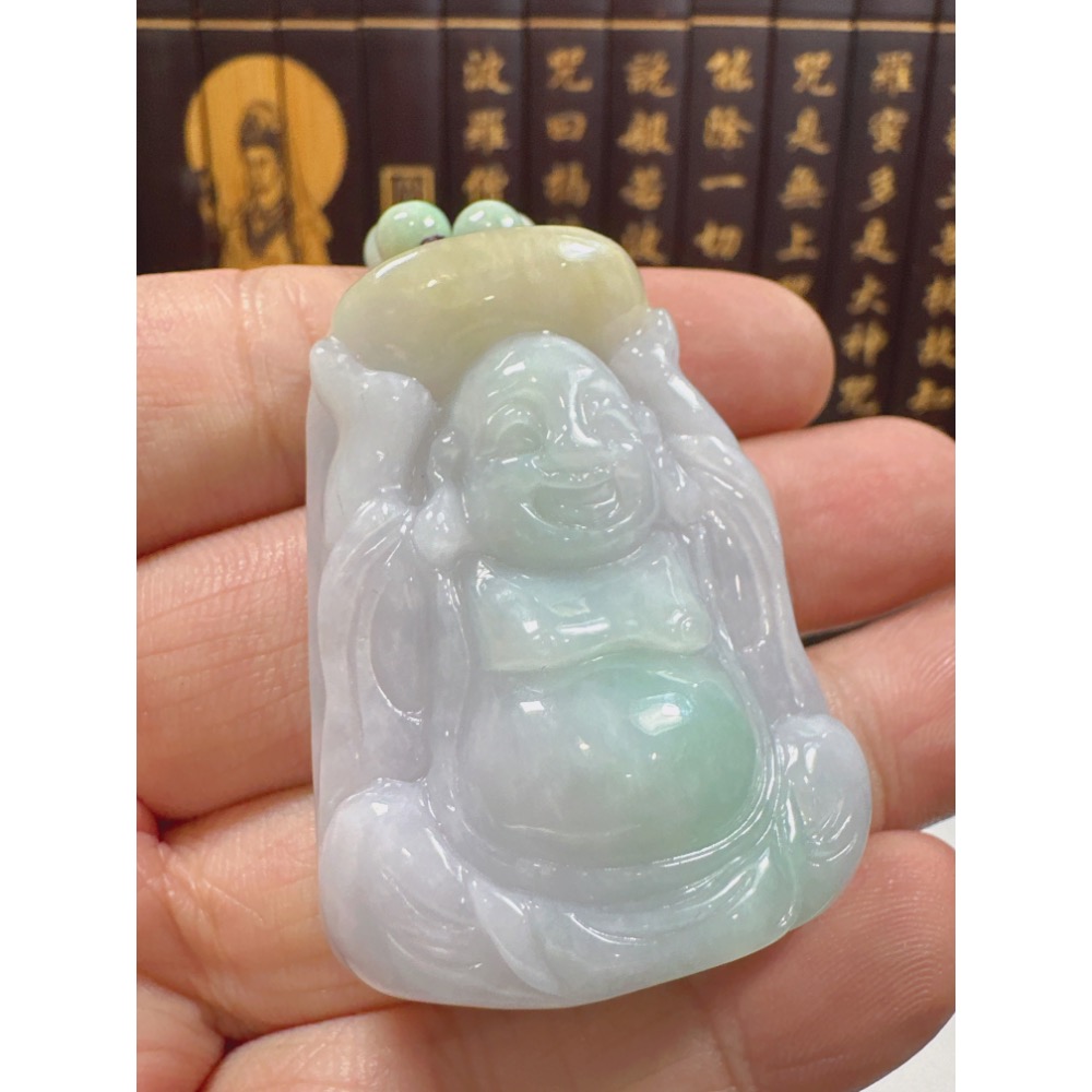 天然翡翠A貨-招財進寶歡喜財神彌勒佛 商品編號：062201-細節圖4