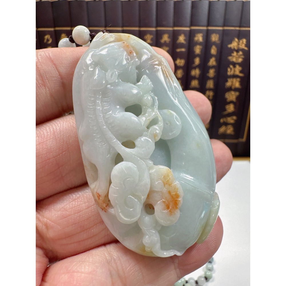 天然翡翠A貨-招財貔貅節節高升發財如意立體掛件 商品編號：062405-細節圖7