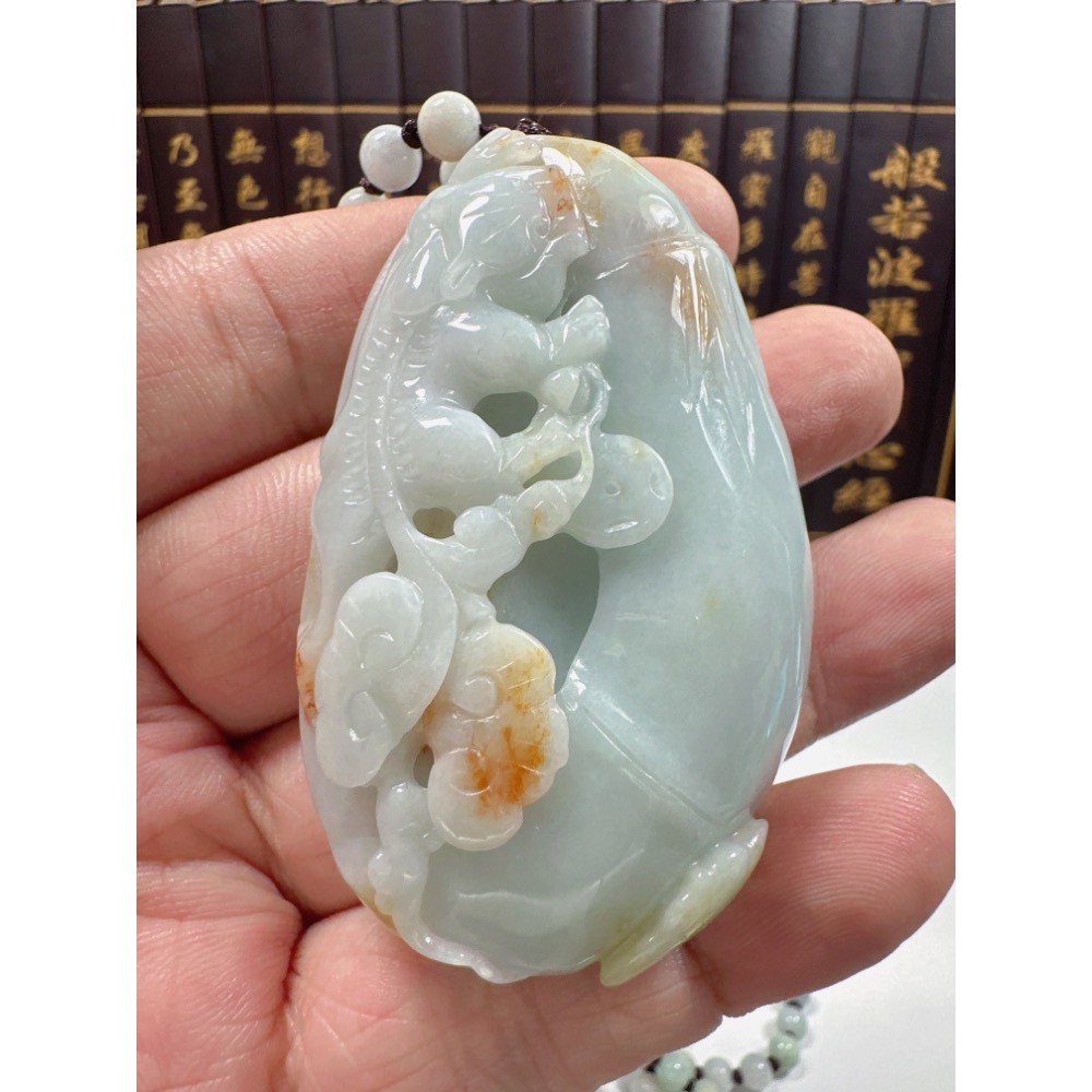 天然翡翠A貨-招財貔貅節節高升發財如意立體掛件 商品編號：062405-細節圖8