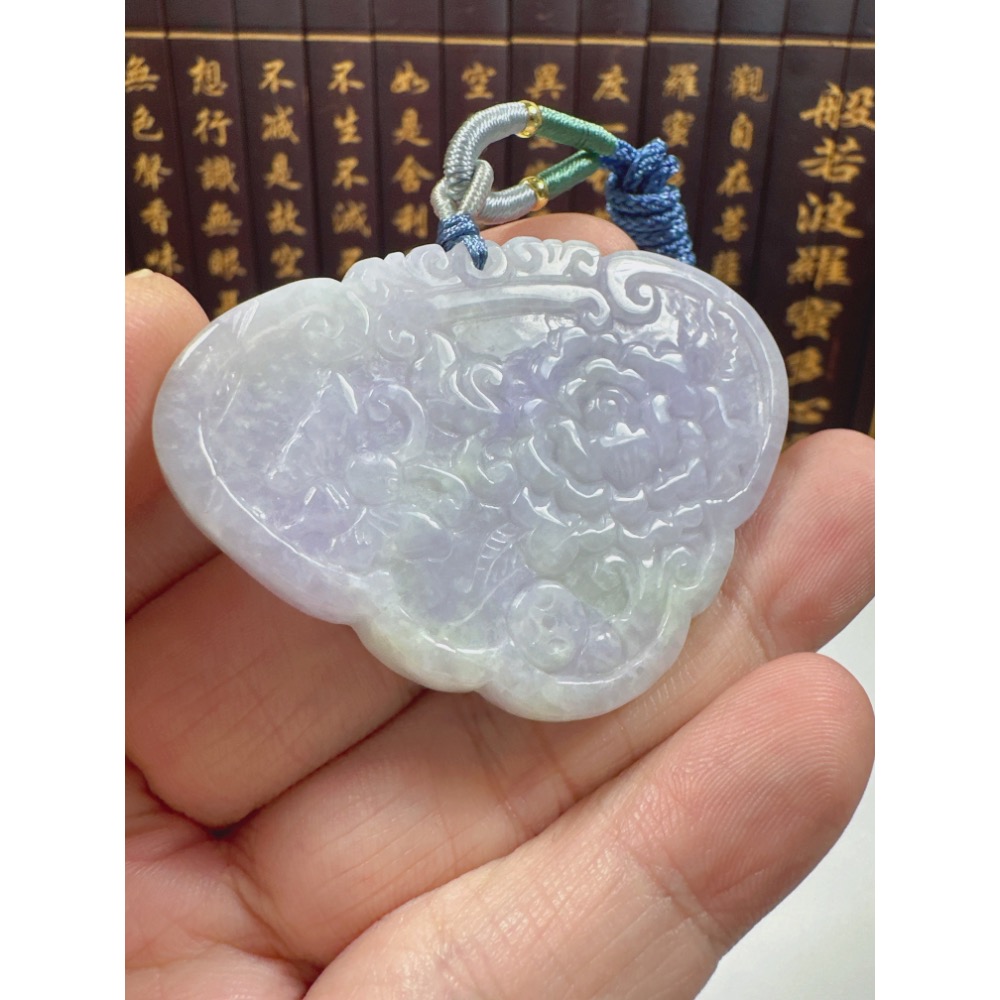 天然翡翠A貨-仿古雕花幸福降臨榮華富貴玉如意 商品編號062508-細節圖2