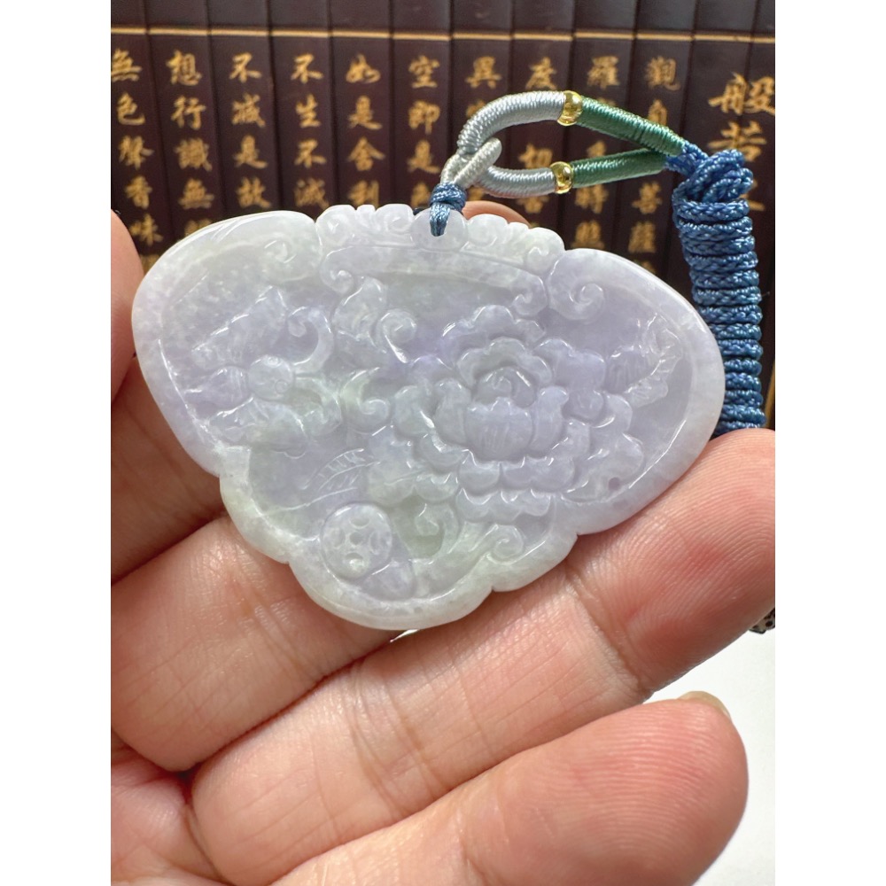 天然翡翠A貨-仿古雕花幸福降臨榮華富貴玉如意 商品編號062508-細節圖3