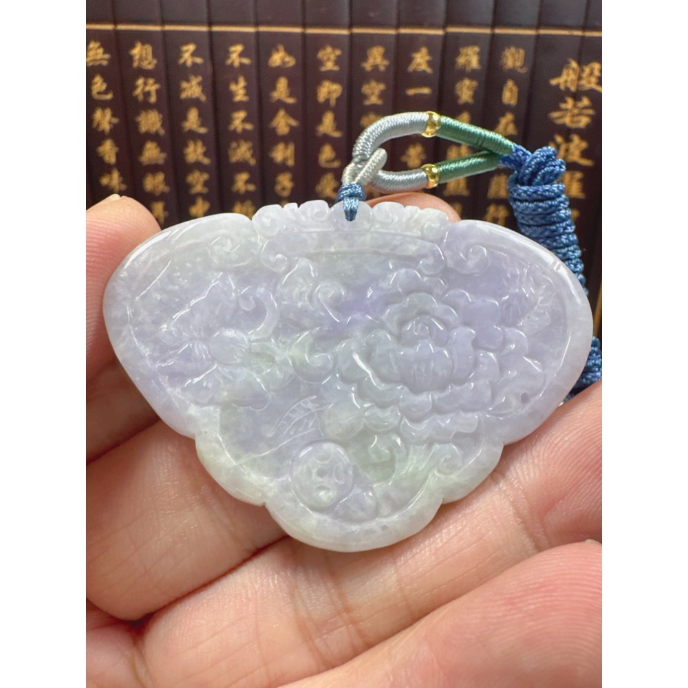 天然翡翠A貨-仿古雕花幸福降臨榮華富貴玉如意 商品編號062508-細節圖4