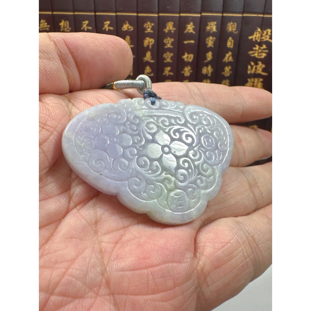 天然翡翠A貨-仿古雕花幸福降臨榮華富貴玉如意 商品編號062508-細節圖7