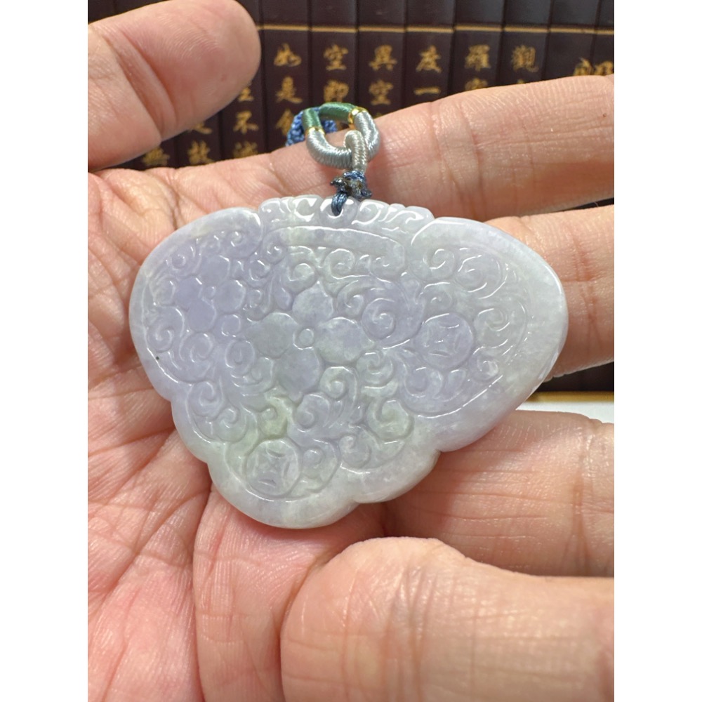 天然翡翠A貨-仿古雕花幸福降臨榮華富貴玉如意 商品編號062508-細節圖8