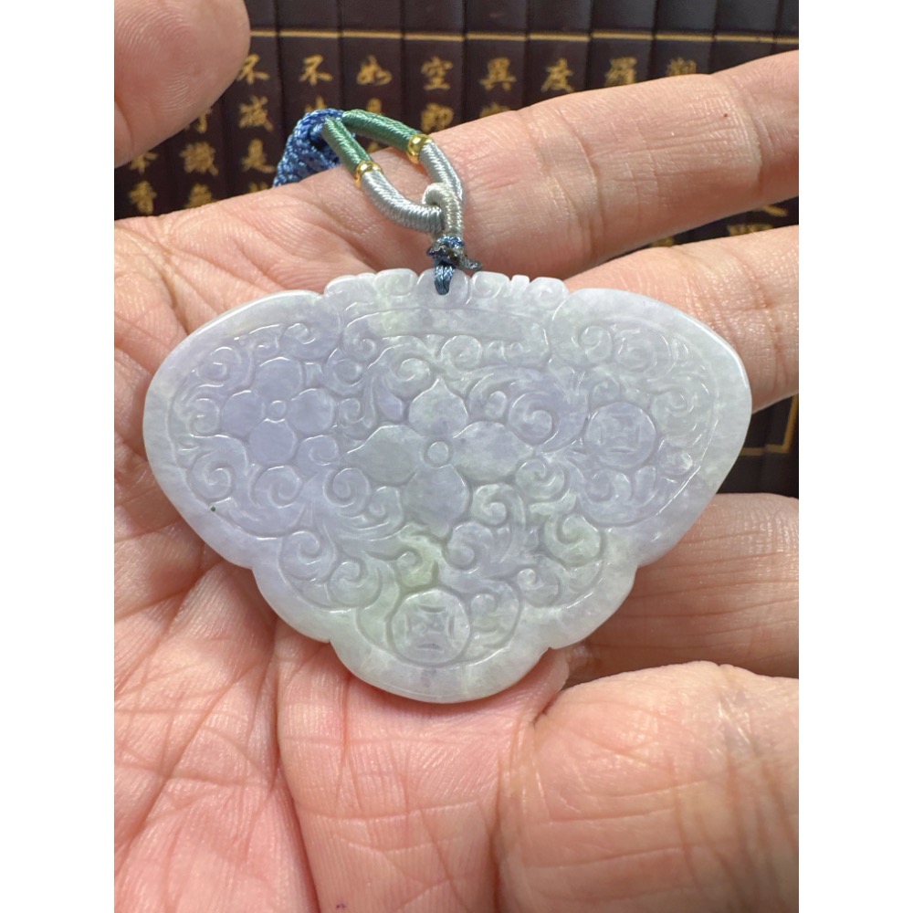 天然翡翠A貨-仿古雕花幸福降臨榮華富貴玉如意 商品編號062508-細節圖9