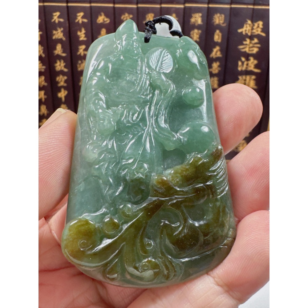 天然翡翠A貨-乘龍濟公活佛立體厚庄掛件 商品編號062703-細節圖4