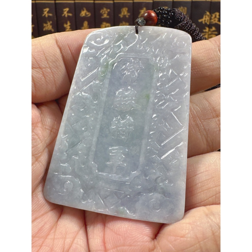 天然翡翠A貨-常勝將軍趙雲玉牌掛件 商品編號062810-細節圖9